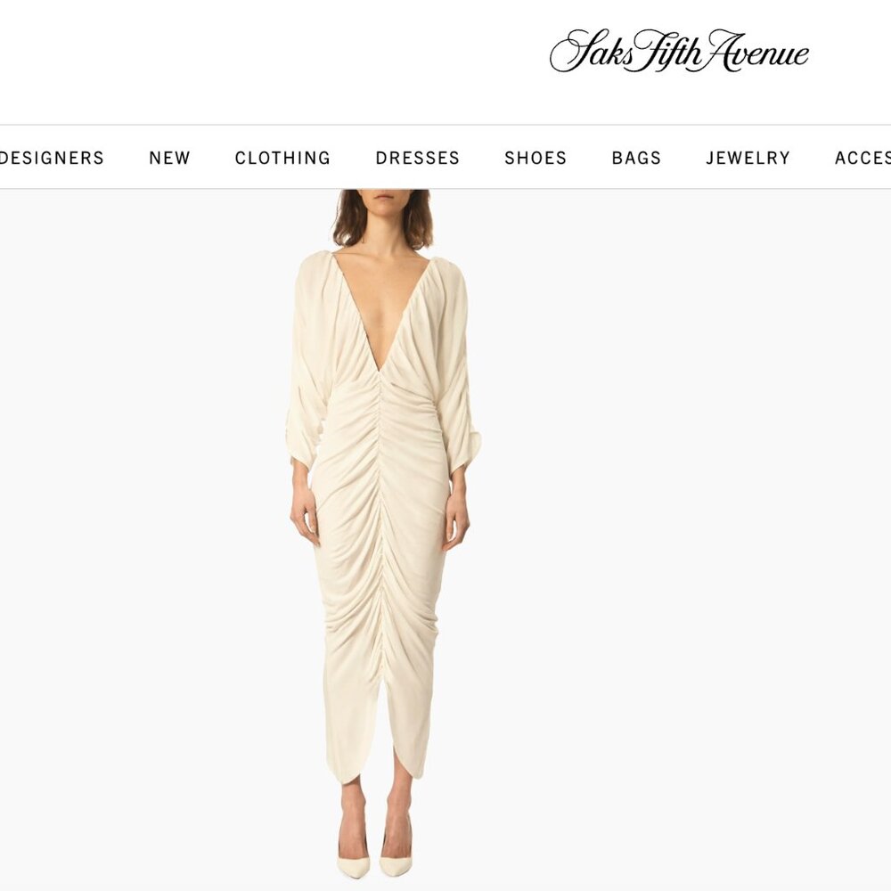 Interior  The Beatrice V-Neck Ruched Maxi Dress